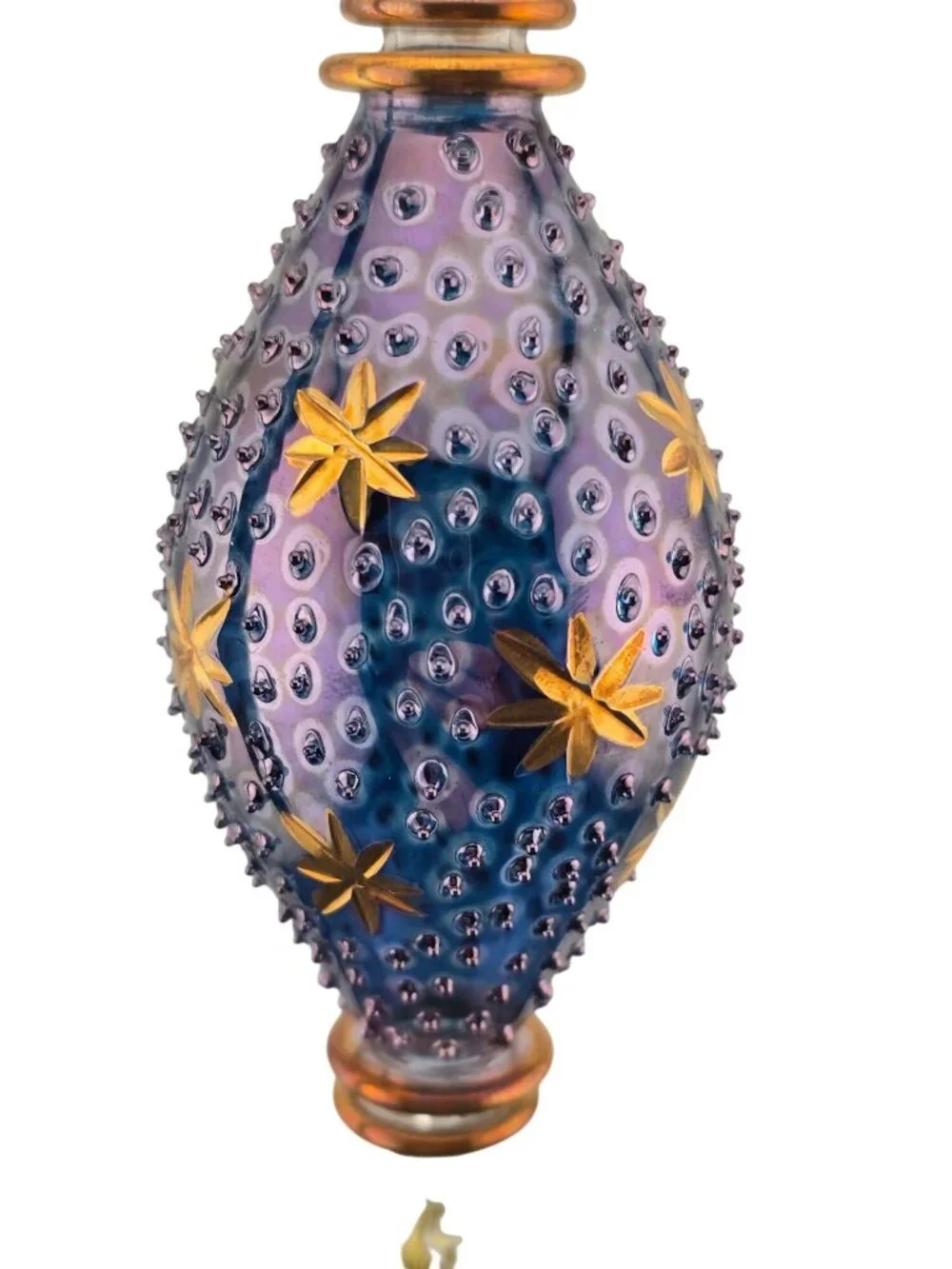 Kurt Adler Luxor Purple & Gold Glass Ornament Crystal Drop Egyptian 24-kt accent